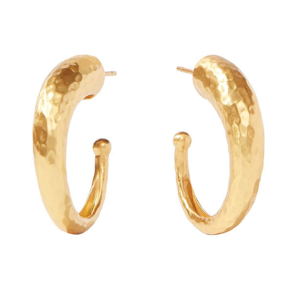 Hammered Hoop Earrings Gold -Medium