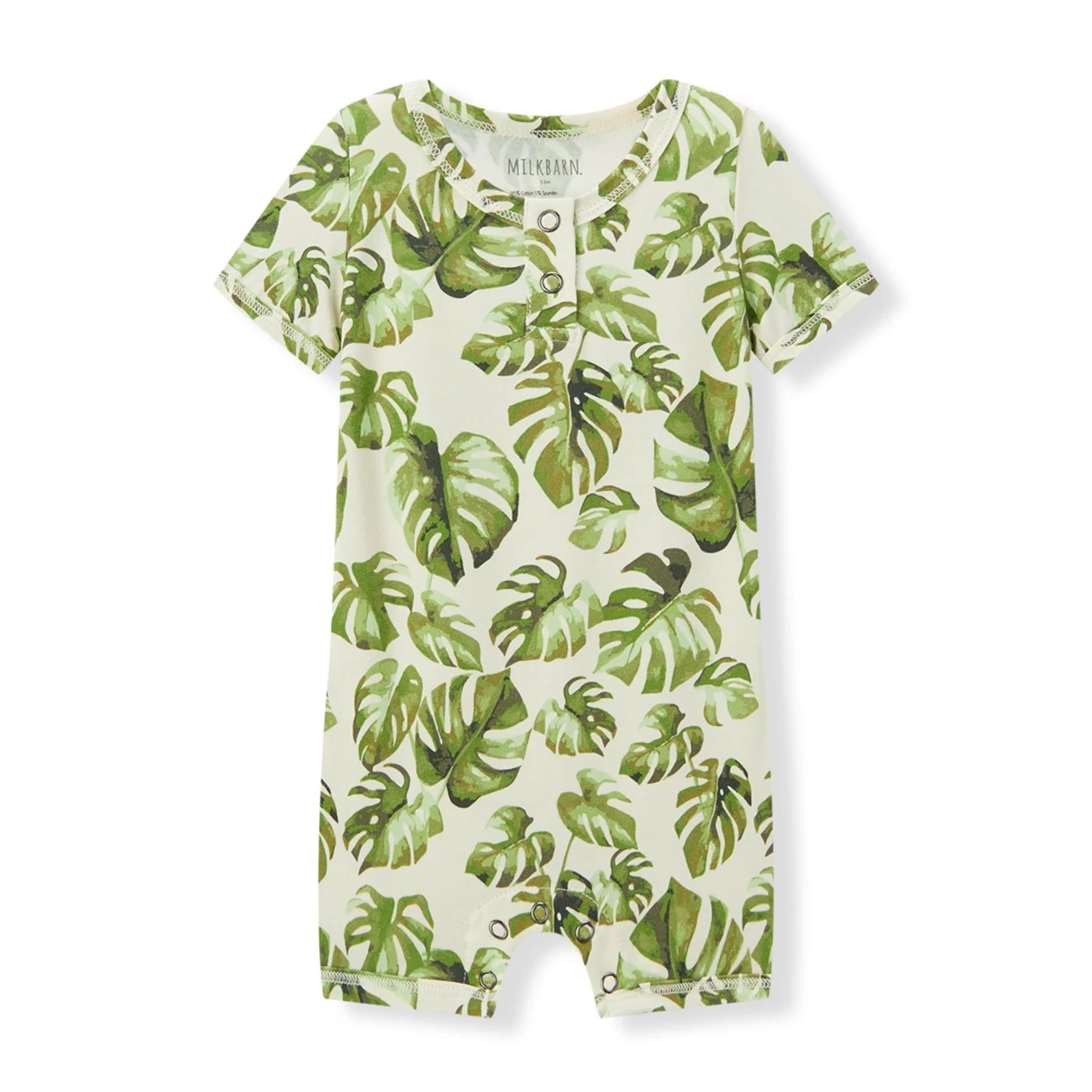 Island Leaf Cotton Stretch Baby Shortall 12-18 mo