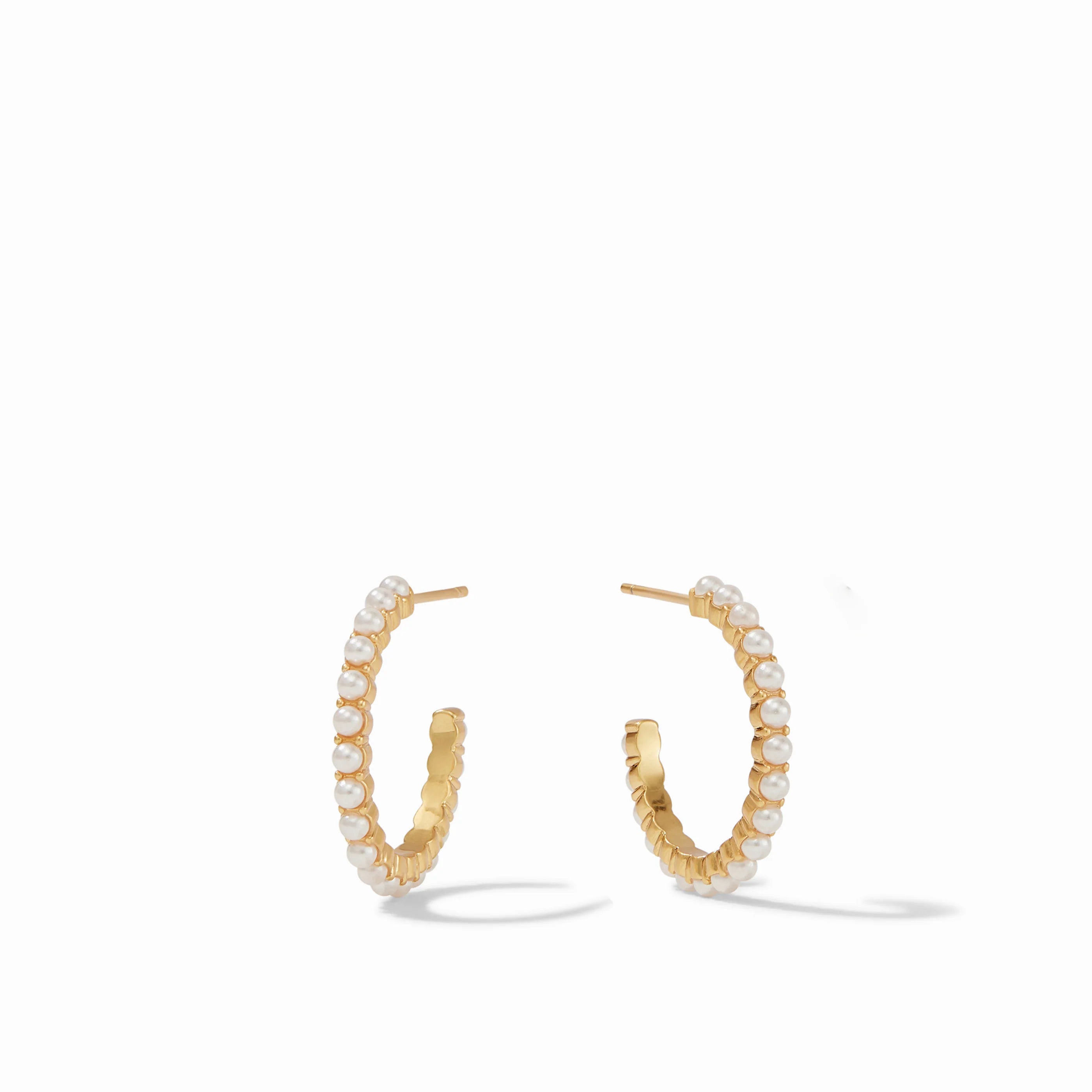 Juliet Pearl Gold Hoop Earring -Small
