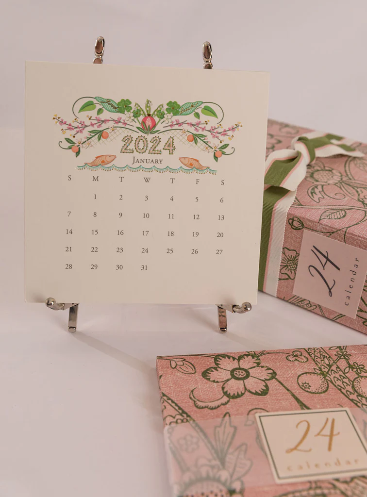 2024 Karen Adams Calendar with Gold Easel