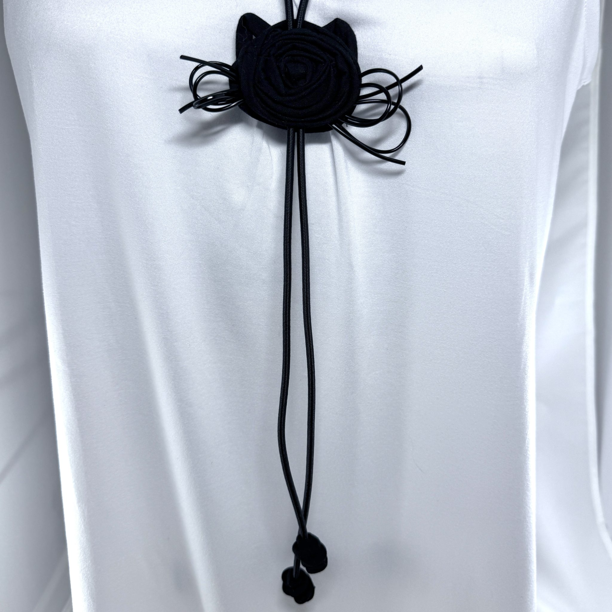 Handmade Fabric Kitty Face Bolo Necklace