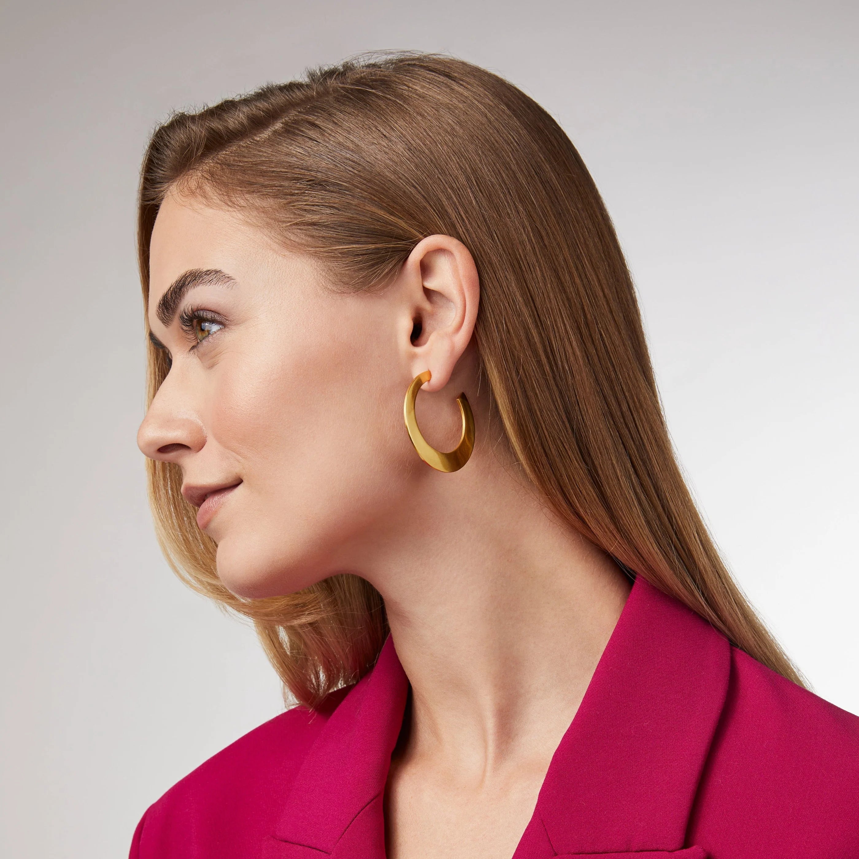 Luna Gold Hoop Earrings -Large