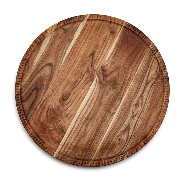 Wooden Rotating Lazy Susan/Charcuterie Board With Hand Etched Border