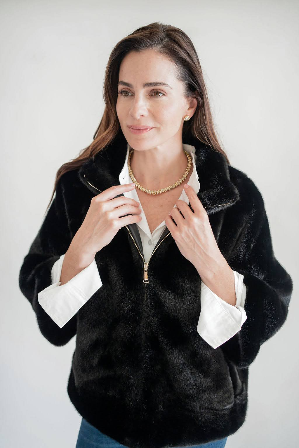 Paige Faux Fur Jacket - Black