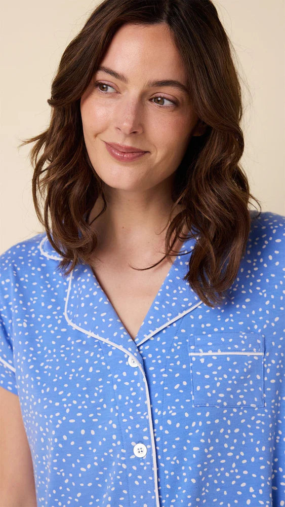 Confetti Dot Pima Knit Capri Pajama Set (2 Piece)-Large