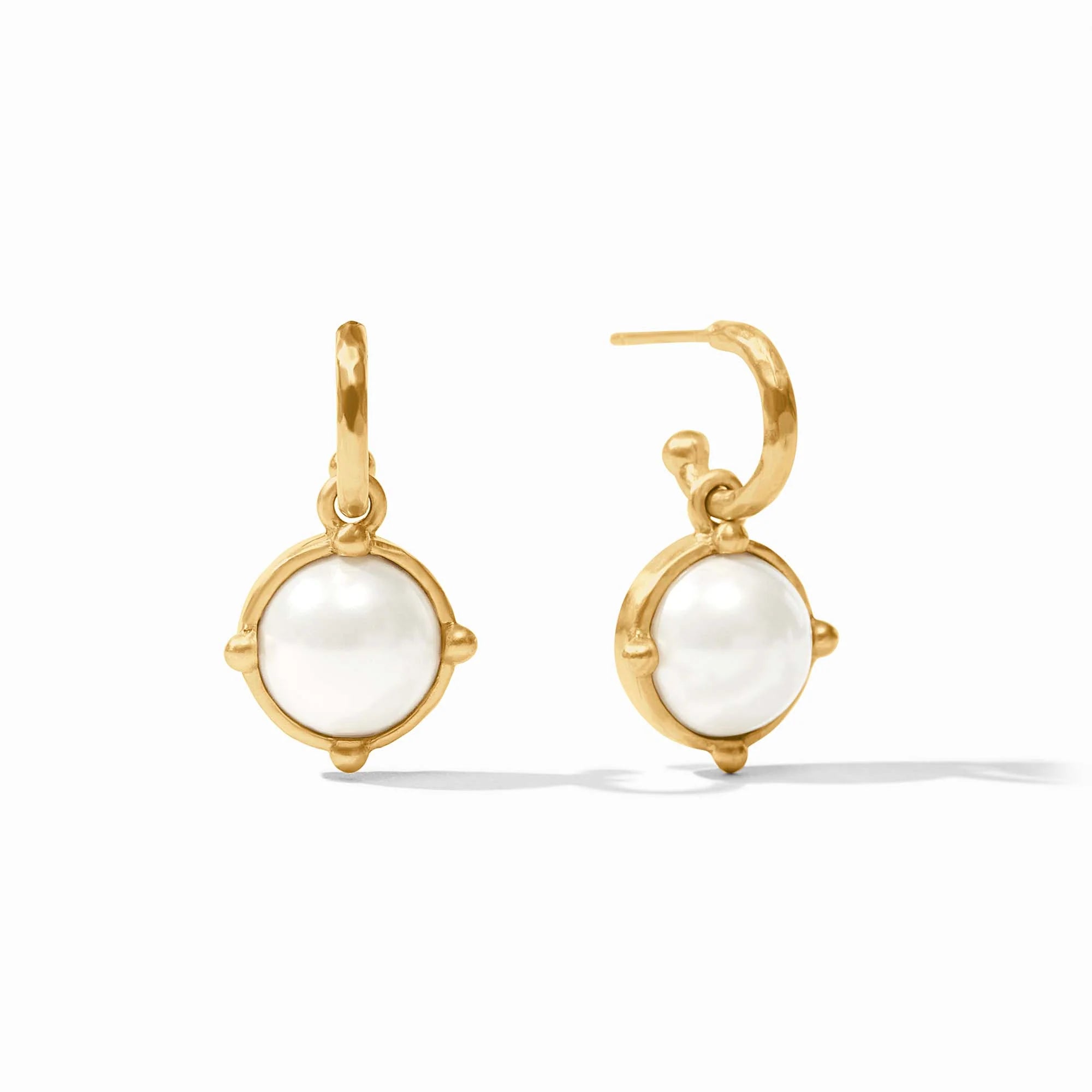 Honeybee Hoop & Charm Earring -Pearl