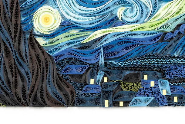 Quilled Artist Series - Starry Night, Van Gogh Greeting Card