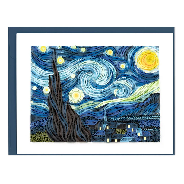 Quilled Artist Series - Starry Night, Van Gogh Greeting Card