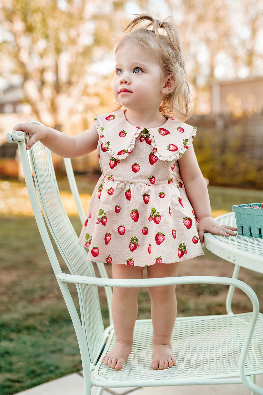 Strawberry Ruffle Collar Dress 2-3Y