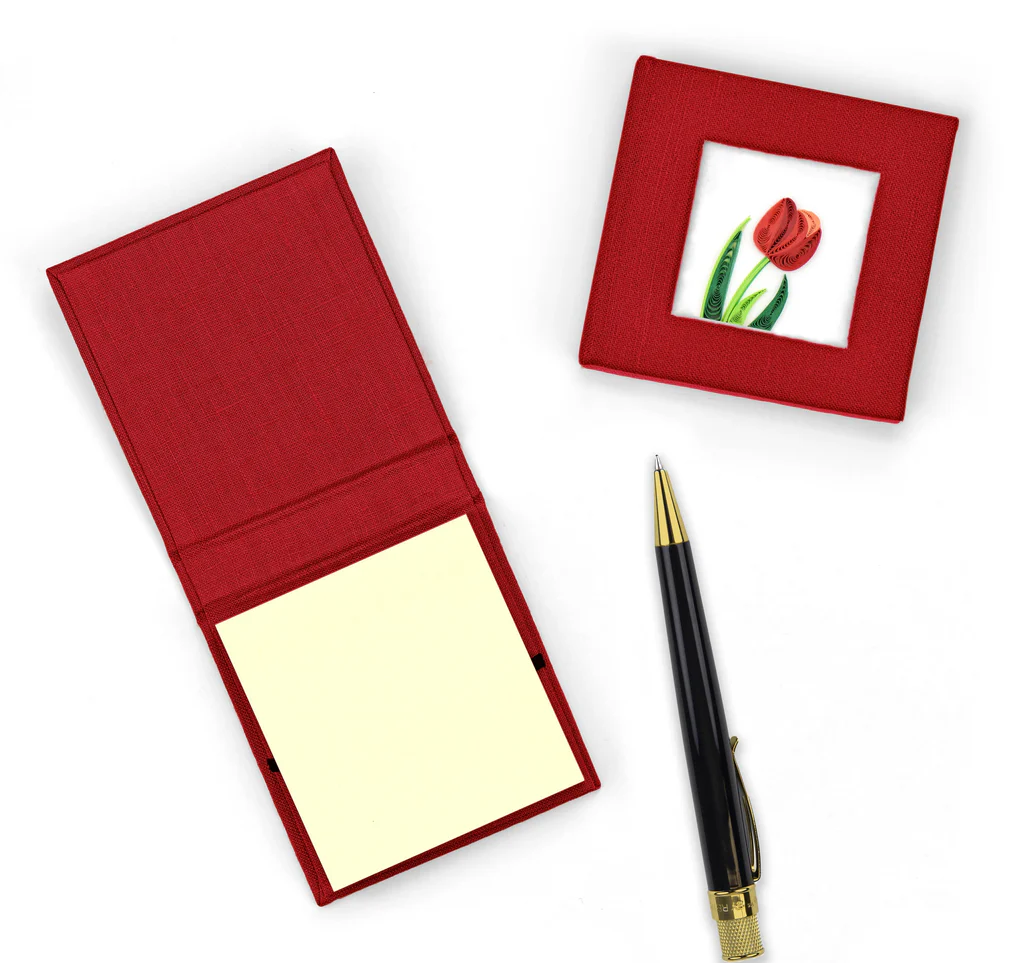 Quilled Red Tulip Sticky Note Pad Cover