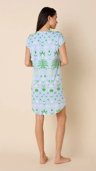 Pima Knit Short-Sleeved Pajama Sleep Shirt-Large