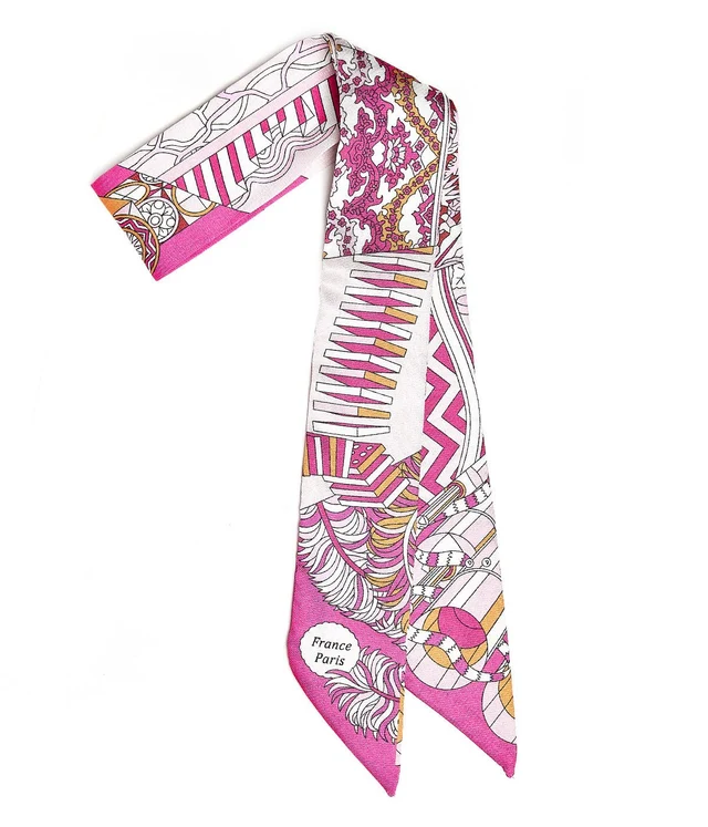 Twilly Scarf - Pink Feather