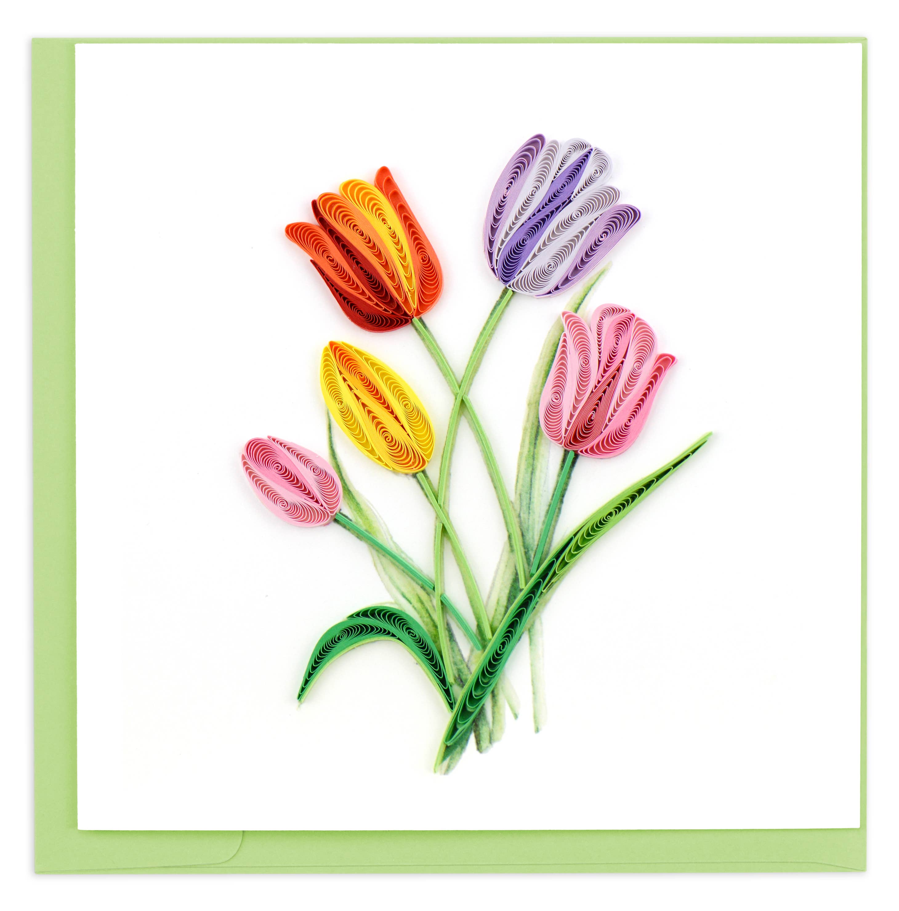 Colorful Tulips Quill Card