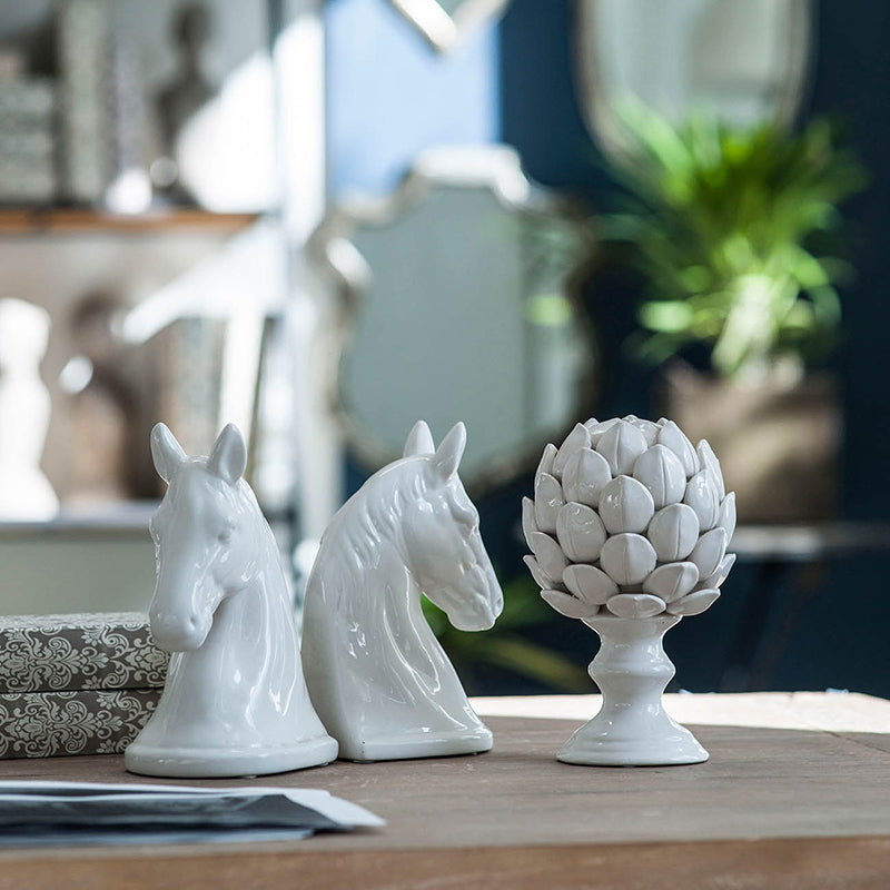 White Horse Head Bookends