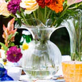Hibiscus Glass Fluted Vase - MEDIUM CLEAR