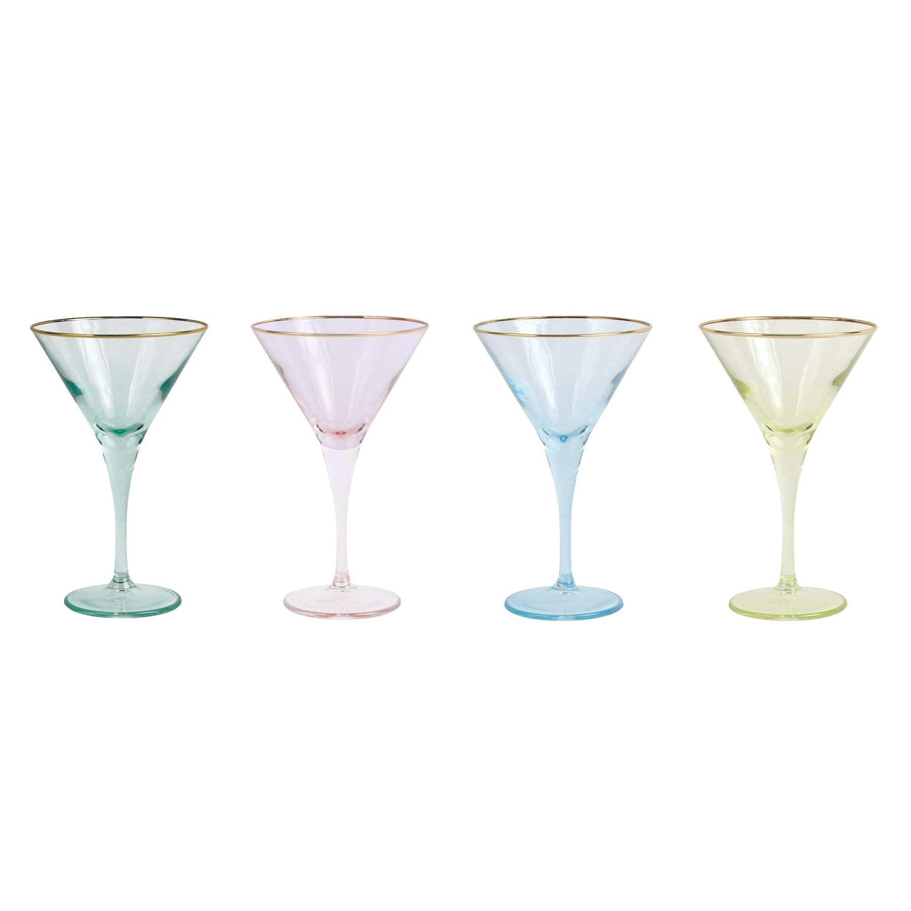 Rainbow Assorted Martini Glasses set of 4