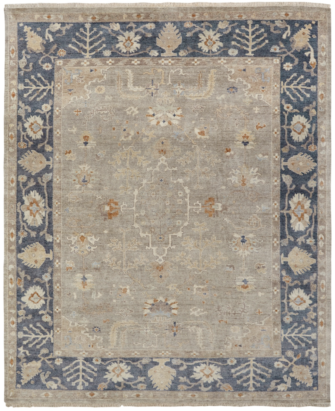 Oushak Grey and Navy Area Rug (2'x3') CALL FOR PRICING