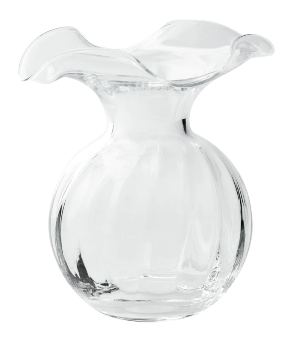 Hibiscus Clear Glass Vase -Small
