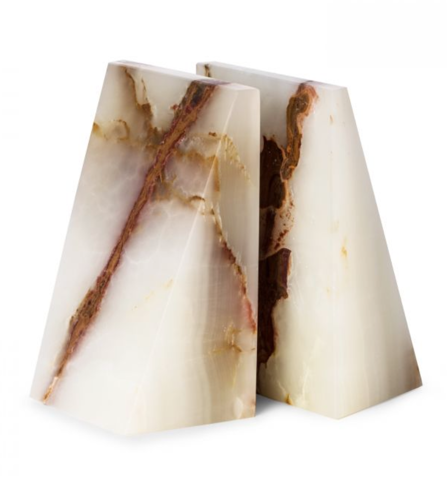 Onyx-Marble Wedge Bookends