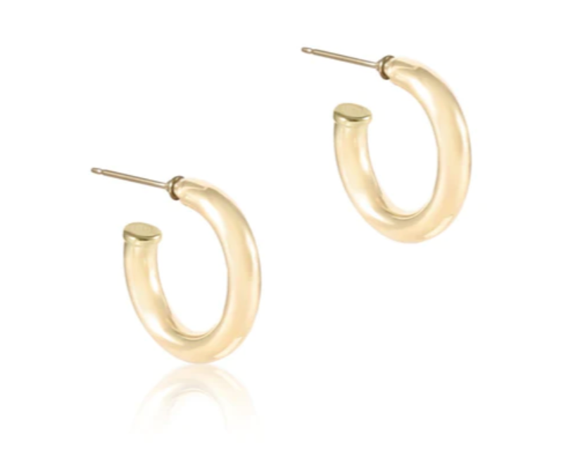 Round Gold Post Hoop- 4mm