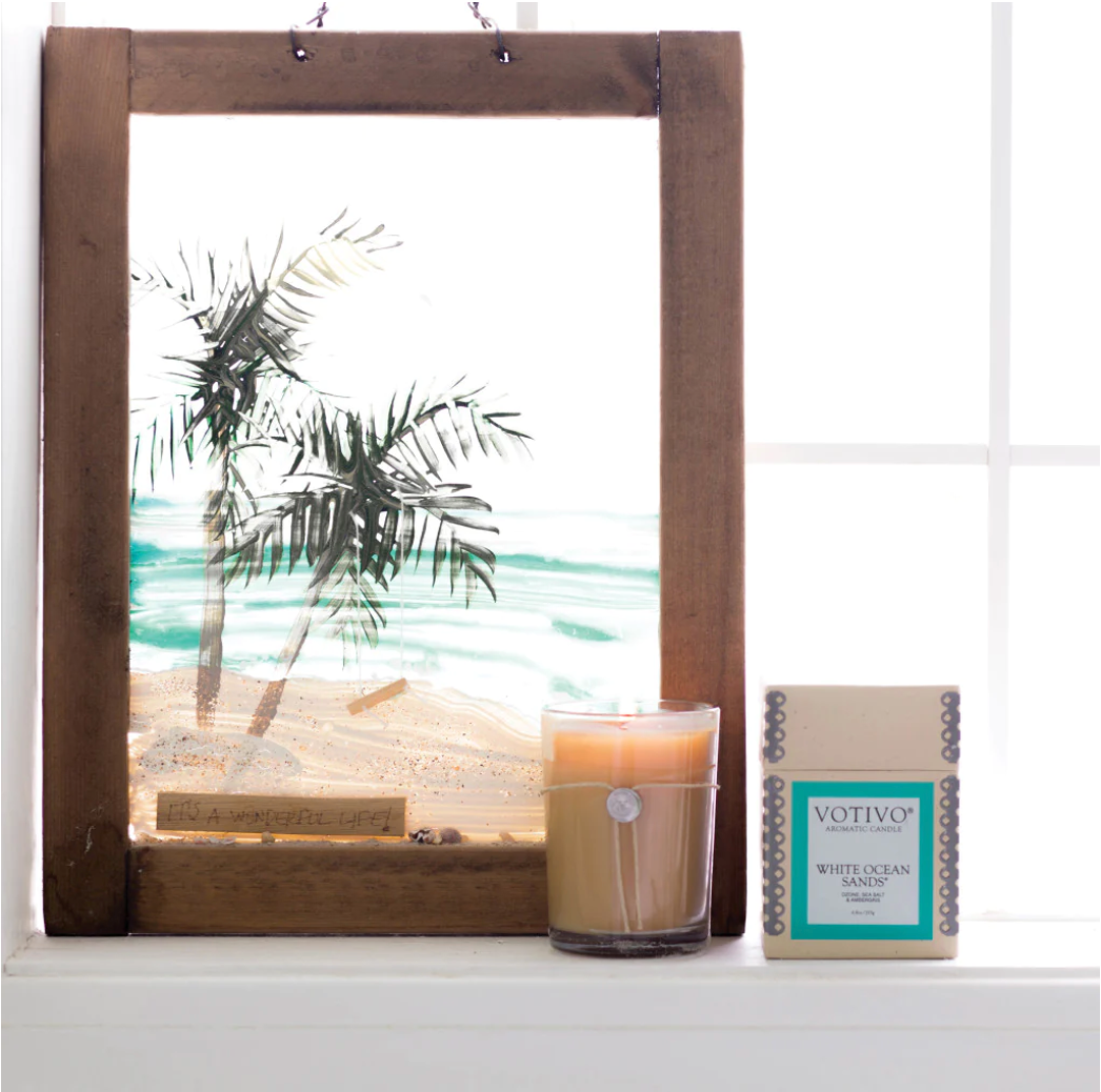 6.8 oz Aromatic Candle- White Ocean Sands