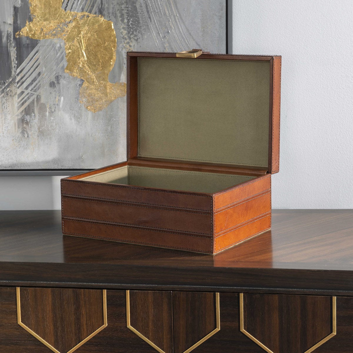 Leather Box with Stirrup handle